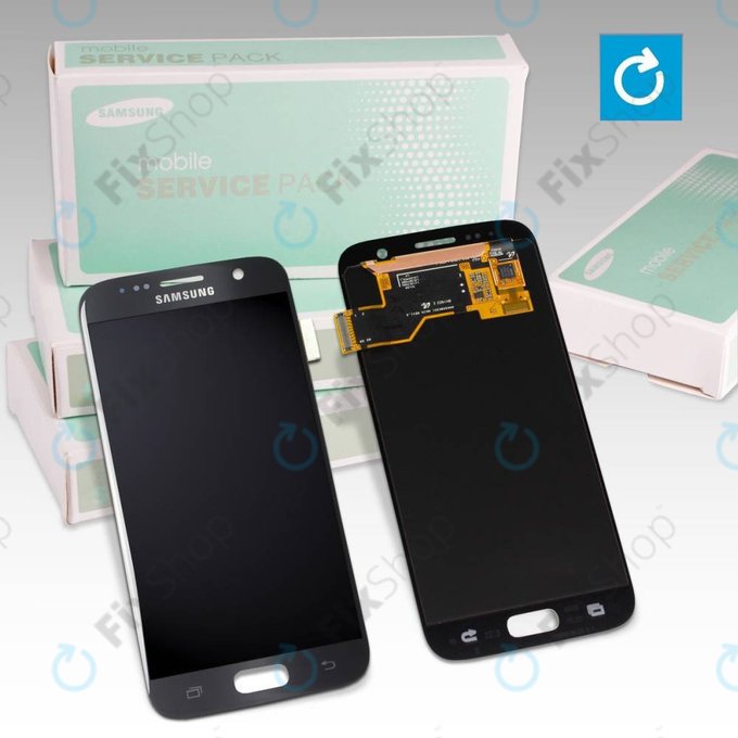 Samsung Galaxy S7 G930F - LCD Kijelző + Érintőüveg (Black) - GH97-18523A, GH97-18761A, GH97-18757A Genuine Service Pack