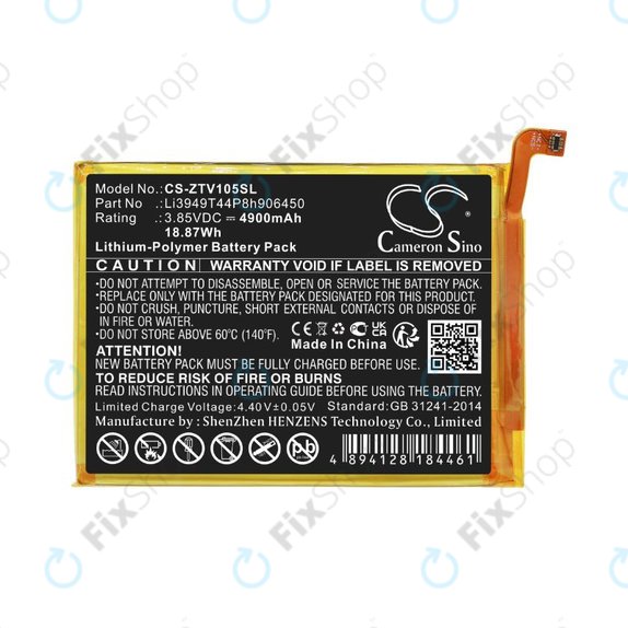 Akkumulátor ZTE Blade V Smart, V30 Vita, 4900mAh, Li-Pol, 3.85V, Li3949T44P8h906450, HQ