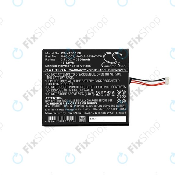 Nintendo Switch - Akkumulátor HAC-003 3600mAh HQ