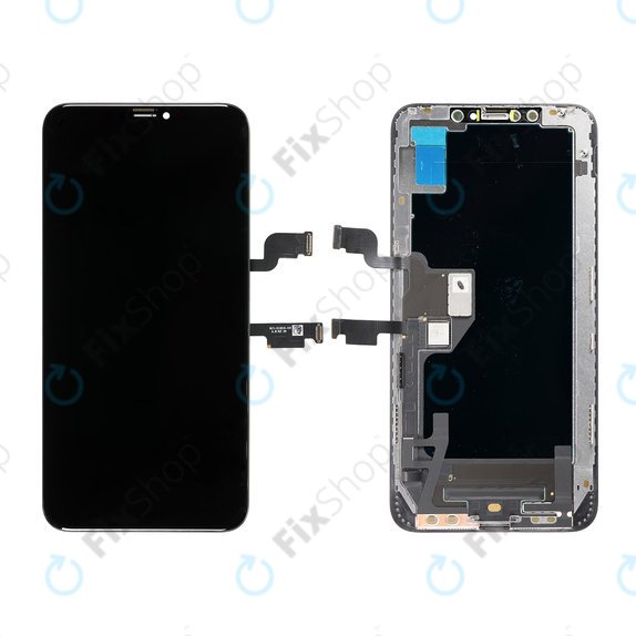 Kijelző Hard OLED iPhone XS Max, Érintőüveg kerettel, FixPremium