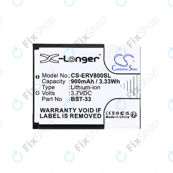 Akkumulátor Sony Ericsson W595, K790i, K800i, W850i, W900i, W950i, 900mAh, Li-ion, 3.7V, BST-33, HQ