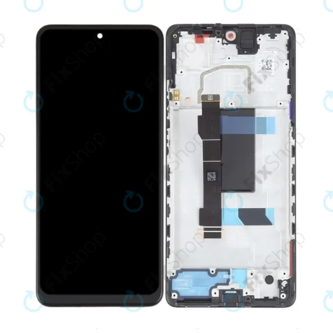 Xiaomi Redmi Note 12 Pro 5G - LCD Kijelző + Érintőüveg + Keret (Midnight Black) TFT