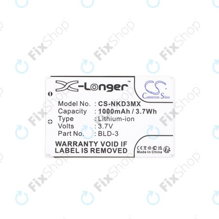 Akkumulátor Nokia 7250i, 6610, 6585, 6560, 6200, 6220, 1000mAh, Li-Ion, 3.7V, BLD-3, HQ