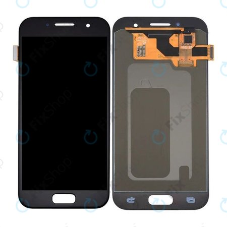 Samsung Galaxy A3 A320F (2017) - LCD Kijelző + Érintőüveg (Black) OLED