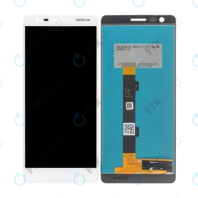 Nokia 3.1 - LCD Kijelző + Érintőüveg (White) TFT