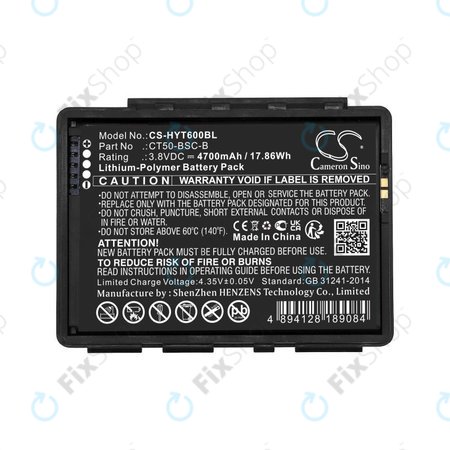 Akkumulátor Honeywell CT50, Dolphin CT60, 4700mAh, Li-Pol, 3.8V, CT50-BSC-B, HQ