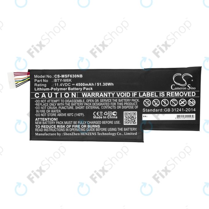 Akkumulátor MSI GF63, MSI GF75, MSI GS63, 4500mAh, Li-Pol, 11.4V, BTY-M6K, HQ