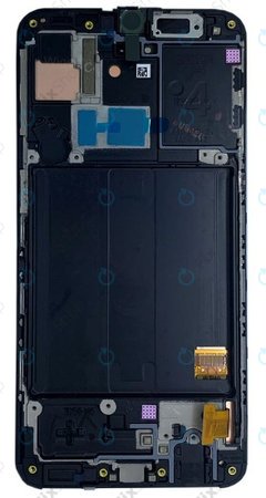 Samsung Galaxy A40 A405F - LCD Kijelző + Érintőüveg + Keret (Black) - GH82-19672A, GH82-19674A Genuine Service Pack
