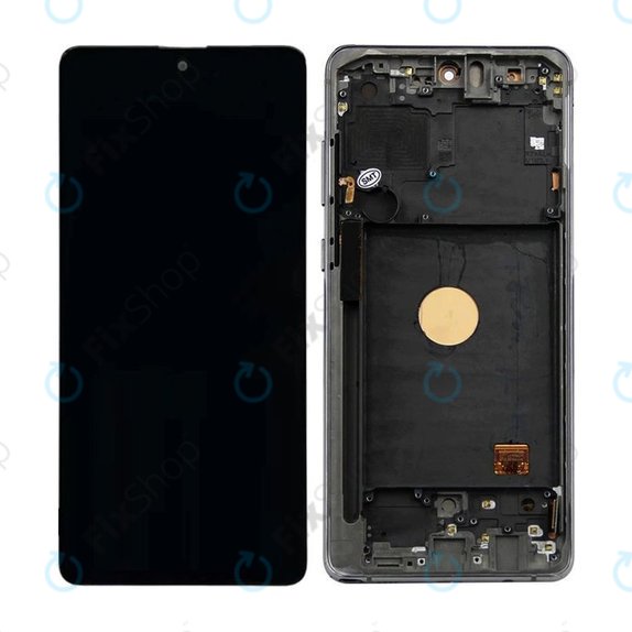 Samsung Galaxy Note 10 Lite N770F - LCD Kijelző + Érintőüveg + Keret (Aura Black) TFT
