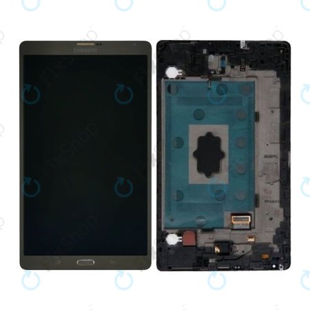 Samsung Galaxy Tab S 8.4 T705 - LCD Kijelző + Érintőüveg + Keret (Titanium Bronze) - GH97-16095B Genuine Service Pack