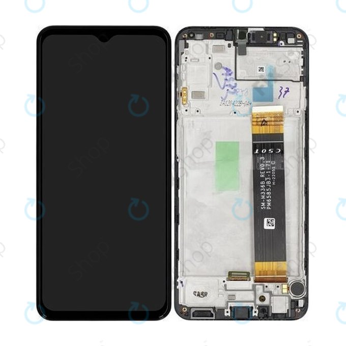 Samsung Galaxy A23 4G A235F - LCD Kijelző + Érintőüveg + Keret (Black) - GH82-28563A, GH82-28657A Genuine Service Pack