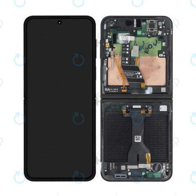 Samsung Galaxy Z Flip 7 FE F761B - LCD Kijelző + Érintőüveg + Keret (Black) - GH82-37734A Genuine Service Pack