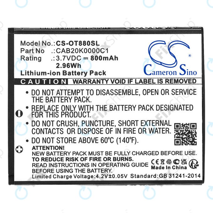 Akkumulátor Alcatel Onetouch, 800mAh, Li-ion, 3.7V, BTR510AB, HQ