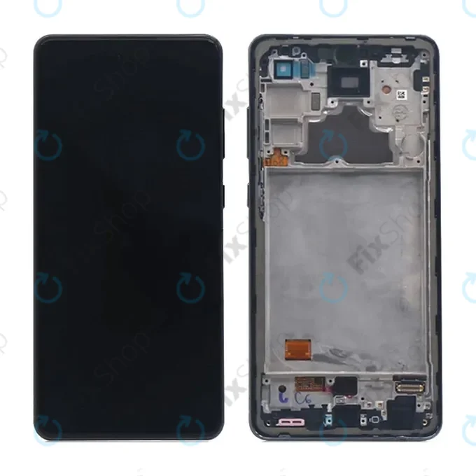 Samsung Galaxy A72 A725F, A726B - LCD Kijelző + Érintőüveg + Keret (Awesome Black) TFT