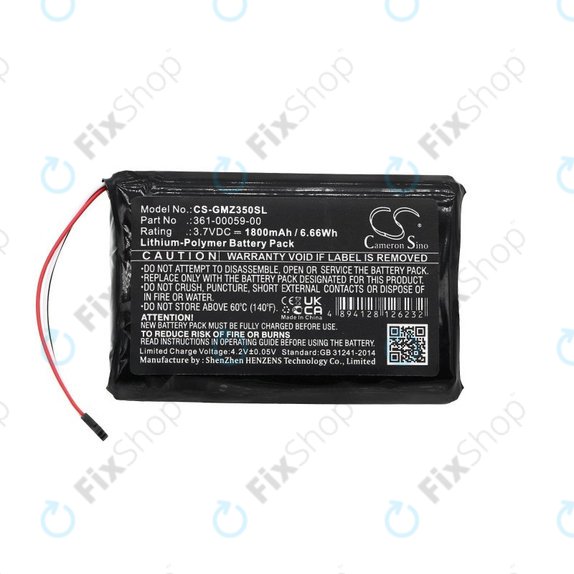 Akkumulátor Garmin Zumo 340LM, 350LM, 390LM, 1800mAh, Li-Pol, 3.7V, 361-00059-00, HQ