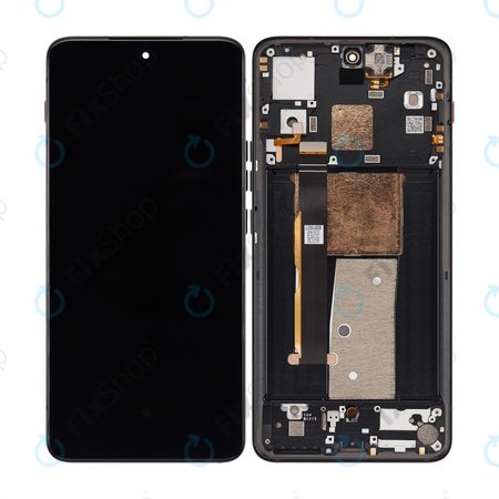 Motorola Thinkphone - LCD Kijelző + Érintőüveg + Keret (Carbon Black) OLED