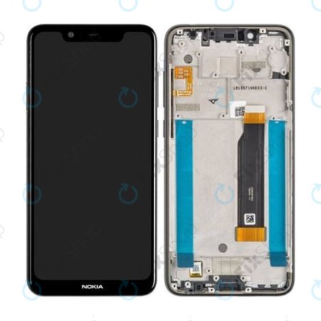 Nokia 5.1 Plus - LCD Kijelző + Érintőüveg + Keret (Night black) - 20PDABW0002 Genuine Service Pack