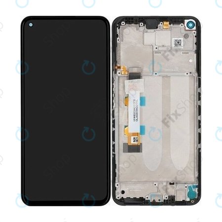 Xiaomi Redmi Note 9T 5G - LCD Kijelző + Érintőüveg + Keret (Nightfall Black) - 5600030J2200 Genuine Service Pack