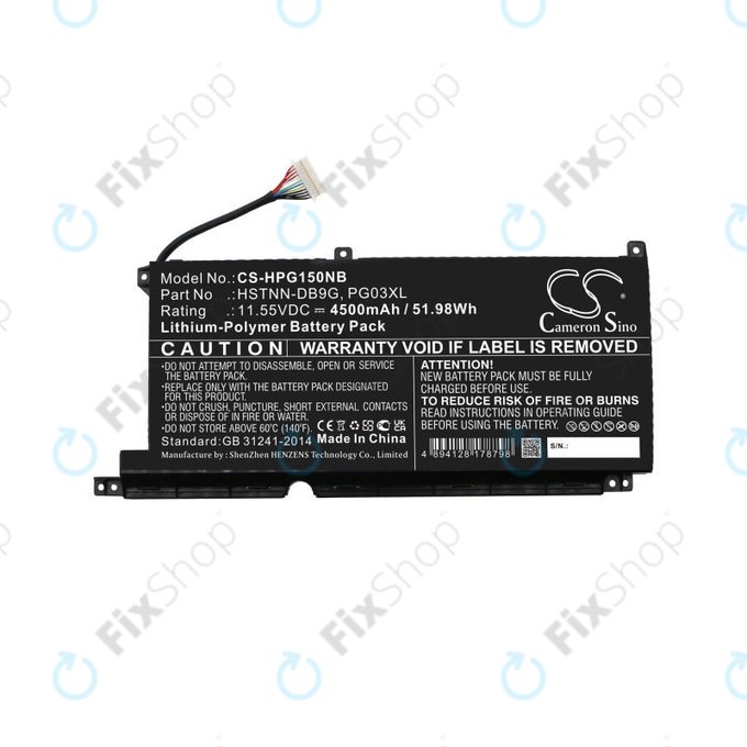 Akkumulátor HP Pavilion Gaming 15,16, Spectre X360 15, 4500mAh, Li-Pol, 11.55V, 3ICP6/60/72, HQ