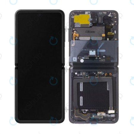 Samsung Galaxy Z Flip F700N - LCD Kijelző + Érintőüveg + Keret (Thom Browne Edition) - GH82-22215C Genuine Service Pack