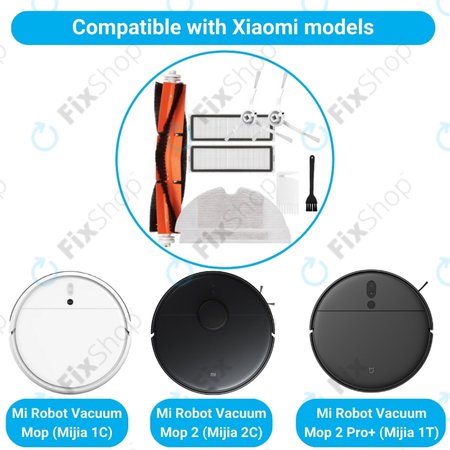 Xiaomi Mi Robot Vacuum Mop (Mijia 1C), 2 (Mijia 2C) 2 Pro+ (Mijia 1T) – Kiegészítő Készlet (Fehér)