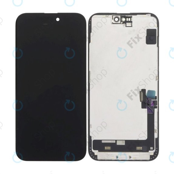 Kijelző Soft OLED iPhone 15 Plus, Érintőüveg kerettel, FixPremium