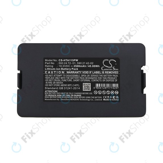 Akkumulátor Flymo Easilife 800, Gardena Sileno Life 1250, Husqvarna Automower 520, 2500mAh, Li-Ion, 18V, 593 24 72-01, HQ