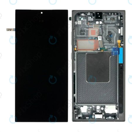 Samsung Galaxy S24 Ultra S928B - LCD Kijelző + Érintőüveg + Keret (Titanium Black) OLED