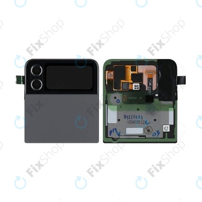 Samsung Galaxy Z Flip 4 F721B - LCD Kijelző + Érintőüveg + Keret (Külső) (Graphite) - GH97-27947A Genuine Service Pack