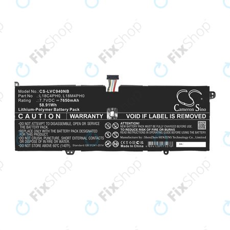Akkumulátor Lenovo Yoga C940, 7650mAh, Li-Pol, 7.7V, L18C4PH0, HQ