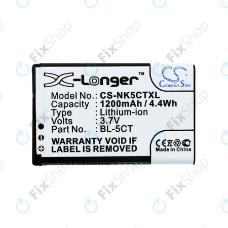 Akkumulátor Nokia 5220, 5630, 6303, 6700, C5, 1200mAh, Li-Ion, 3.7V, BL-5CT, HQ