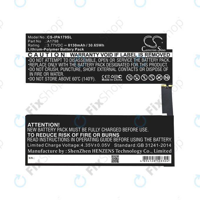 Apple iPad Pro 10.5 (2017) - Akkumulátor A1798 8130mAh HQ