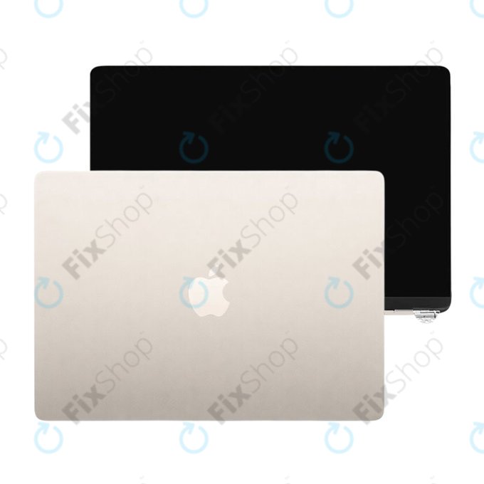 LCD kijelző MacBook Air 13", A3113 (2024), első üveggel és fedéllel, Starlight, 661-40280, Genuine Apple