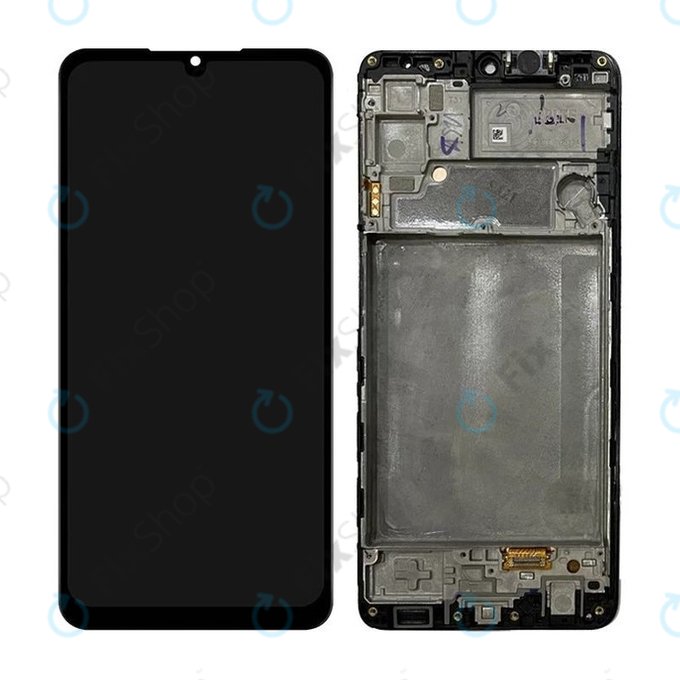 Samsung Galaxy M22 M225F - LCD Kijelző + Érintőüveg + Keret (Black) OLED