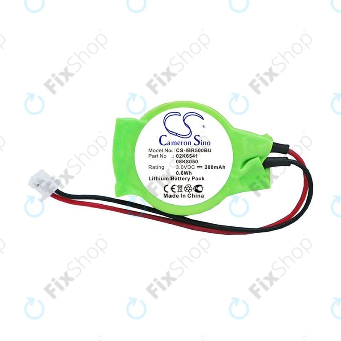 Tartalék akkumulátor Lenovo Thinkpad, 200mAh, Lithium, 3V, 02K6541, HQ