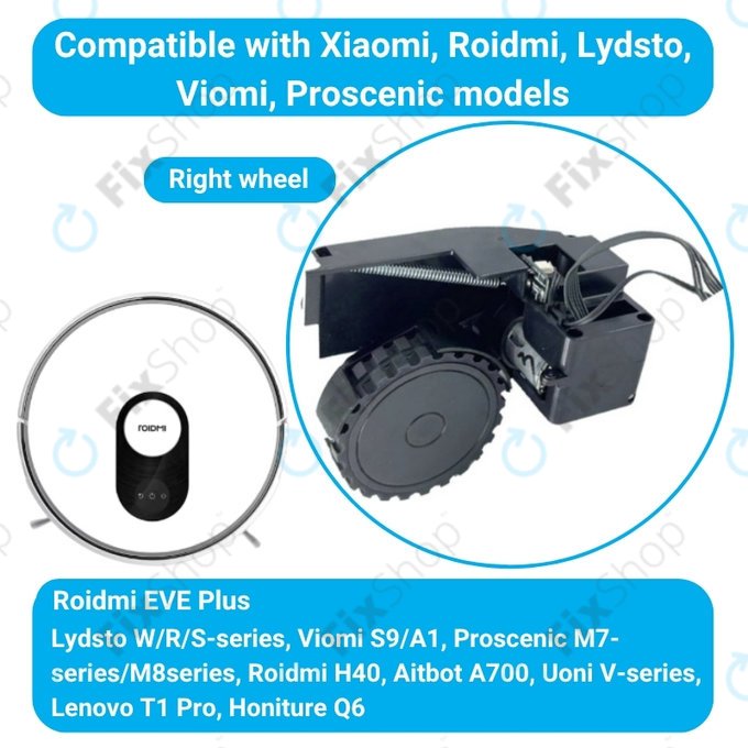 Roidmi EVE Plus - Kerék Motorral (Jobb)(Fekete)