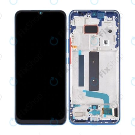 Xiaomi Mi 10 Lite - LCD Kijelző + Érintőüveg + Keret (Aurora Blue) - 56000300J900 Genuine Service Pack