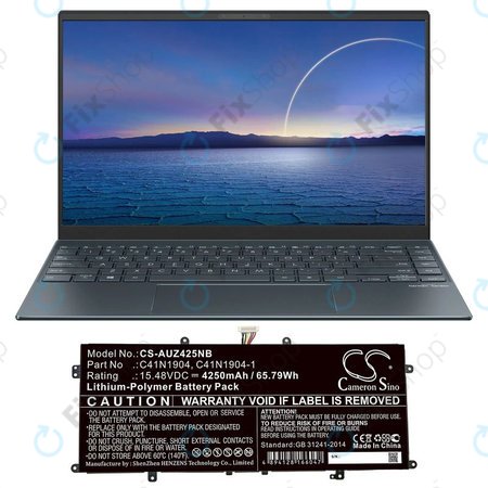 Akkumulátor Asus Zenbook 13, Zenbook 14, 4250mAh, Li-Pol, 15.48V, C41N1904, HQ