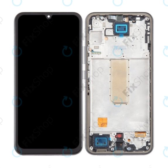 Samsung Galaxy A34 5G A346B - LCD Kijelző + Érintőüveg + Keret (Graphite) TFT