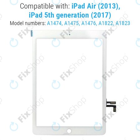 Apple iPad Air, iPad (5th Gen 2017) - Érintőüveg (White)
