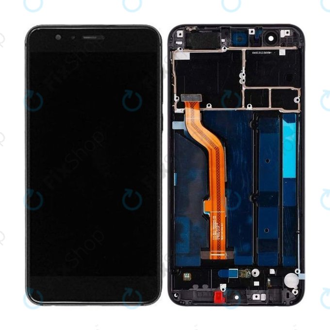 Huawei Honor 8 - LCD Kijelző + Érintőüveg + Keret (Midnight Black) TFT