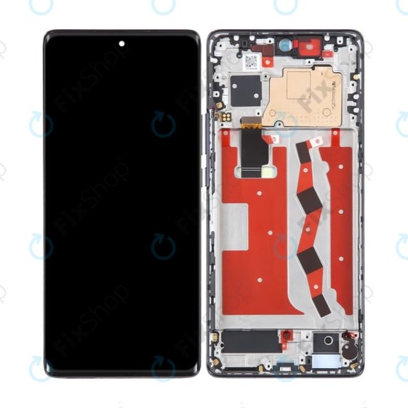 Huawei Nova 10 - LCD Kijelző + Érintőüveg + Keret (Starry Black) OLED
