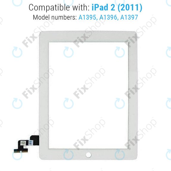 Érintőüveg iPad 2, White
