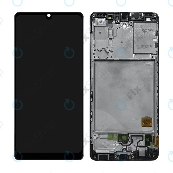 Samsung Galaxy A41 A415F - LCD Kijelző + Érintőüveg + Keret (Prism Crush Black) TFT