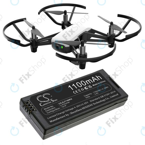Akkumulátor DJI Tello, 1100mAh, Li-Pol, 3.8V, T01, HQ
