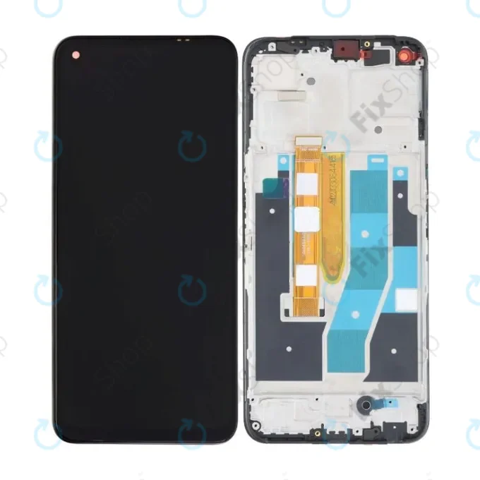 Realme 9 - LCD Kijelző + Érintőüveg + Keret (Meteor Black) OLED