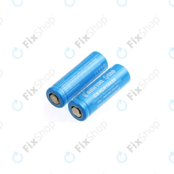 Újratölthető akkumulátor, 2 db, 650mAh, Li-ion, 3.7V, 14430, HQ