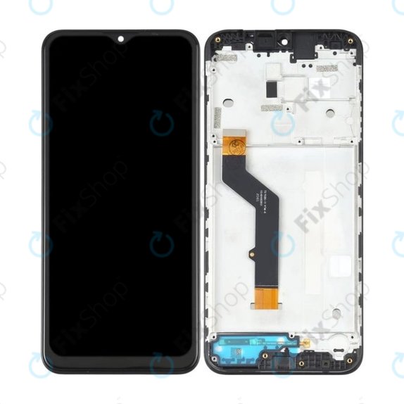 Motorola Moto E7 Plus XT2081 - LCD Kijelző + Érintőüveg + Keret (Black) TFT