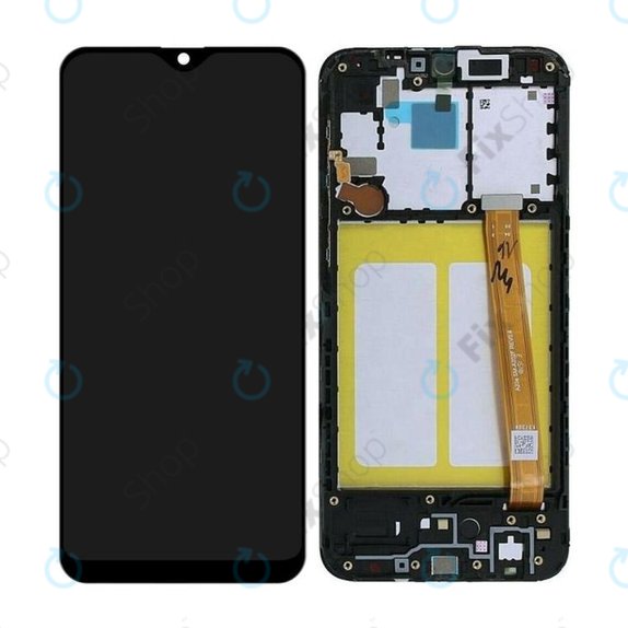Samsung Galaxy A20e A202F - LCD Kijelző + Érintőüveg + Keret (Black) TFT