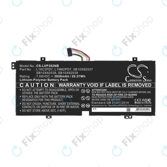 Akkumulátor Lenovo IdeaPad 3, Duet 3, 3850mAh, Li-Pol, 7.68V, L19C2PD7, HQ